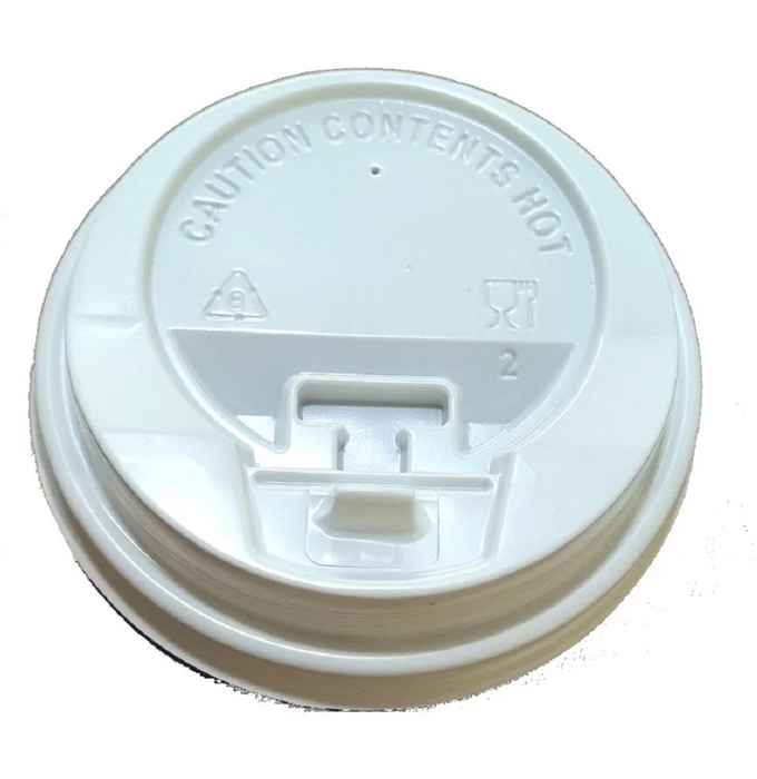 DURA - 10-24 Oz - 90mm Latch Dome Sip Lids White - 50/Pack