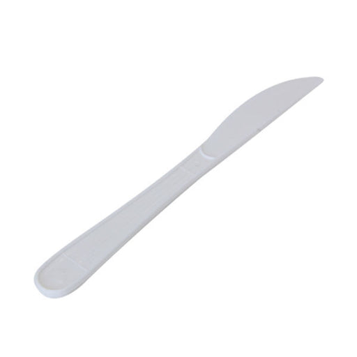 PP Heavy Plastic Knife White Unwrapped 