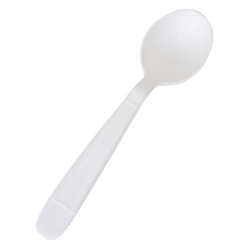 PP Plastic Soup Spoon White heavy Unwrapped 