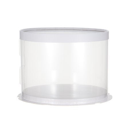 DURA - 12" Round Clear Plastic Cake Box With White Base & Lid - 10/Pack - Bulk Mart