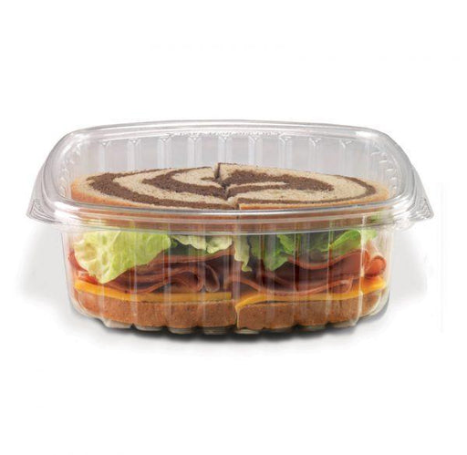 DURA - 32 Oz Clear Hinged Lid Container - 50/Pack - Bulk Mart