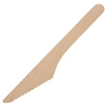 ECO PLUS - Compostable Birch Wood Knife Unwrapped Natural - 10 x 100/Case - Bulk Mart