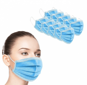 MC - Disposable Face Mask 3 Ply Protective - 50 / Pack - Bulk Mart