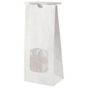 McCall's - 1 Lb. White Paper Bag With Window & Tin Tie Closure - 25/Pack - Bulk Mart