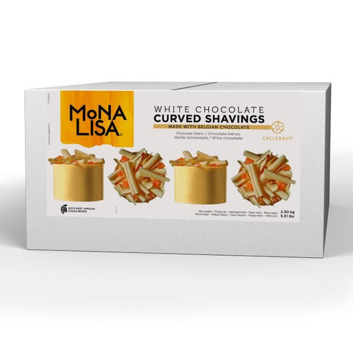Mona Lisa - Curved Shavings White Chocolate - 2.5 Kg - Bulk Mart