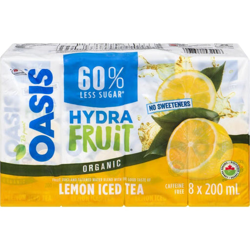 Oasis Hydrafruit - Organic Lemon Iced Tea - 8 x 200 ml - Bulk Mart