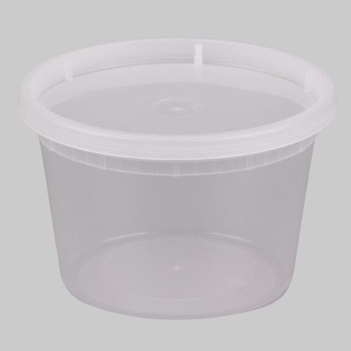 PCM - S-16 - 16 Oz Clear Microwavable Deli Container With Lid - 240 Sets - Bulk Mart
