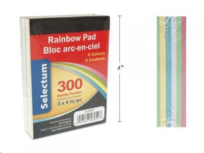 Selectum - Rainbow Pad 4 Colors 600 Pages 3" x 4" - Each - Bulk Mart