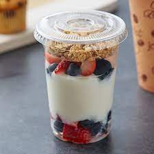 Clear Plastic PET Cups With Dome and Flat Lids