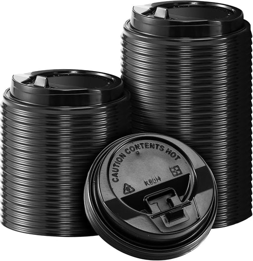 10-24 Oz - 90mm Dome Latch Back Lids Black - 1000/Case