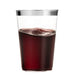 10 Oz Clear Plastic Cup With Silver Rim