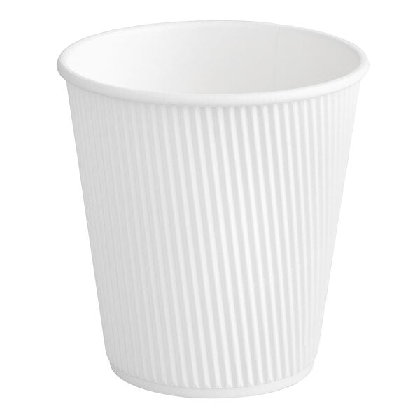 10 Oz Hot Paper Ripple Cup White With Insulated Double Wall - 500/Case