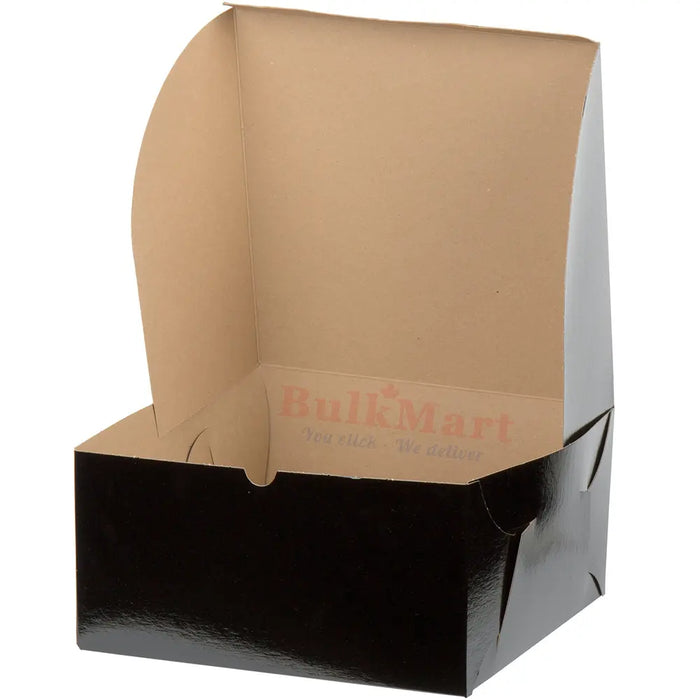 Enjay - 12" x 12" x 6" Black Laminated Cake Box B-BLK-12126 - 50/Pack