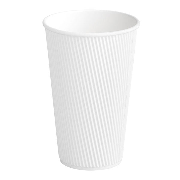 16 Oz Ripple Wall Hot Paper Cup White