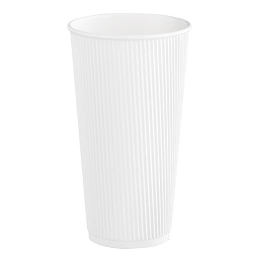 20 Oz Hot Paper Ripple Cup White With Insulated Double Wall