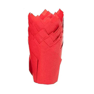 Enjay - Molde para hornear con forma de tulipán rosa de 2" x 3,25" - 10 x 100 piezas/caja