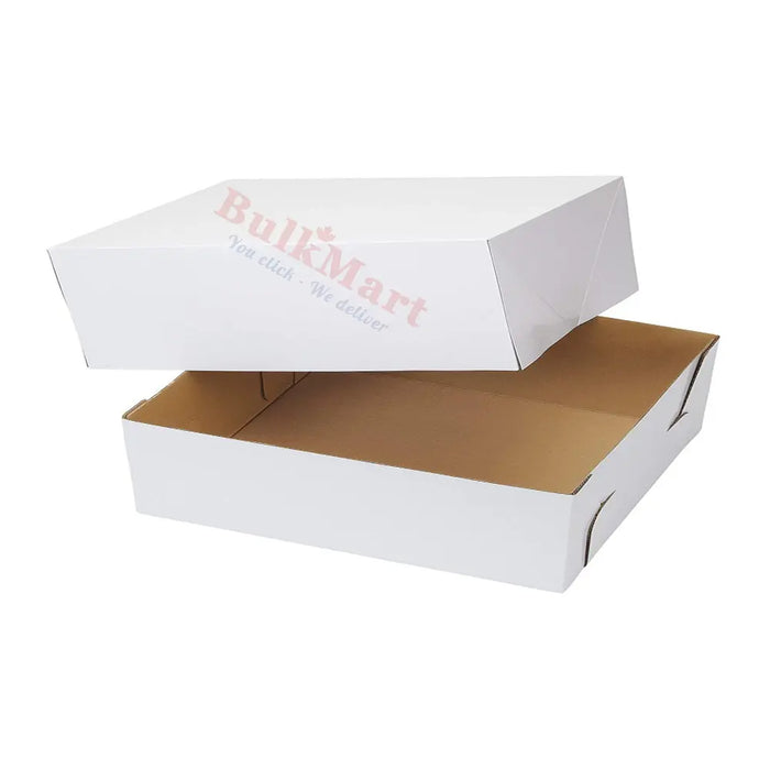 E.B. Box - Cake Box Half Slab 17.12" x 12" x 5" White 2 Piece - 25/Pack