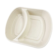 32 Oz Compostable Takeout Container 2 compartment