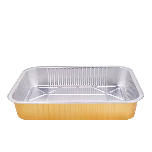DURA - 32 Oz Foil Container Gold & Silver With Clear Flat Lids