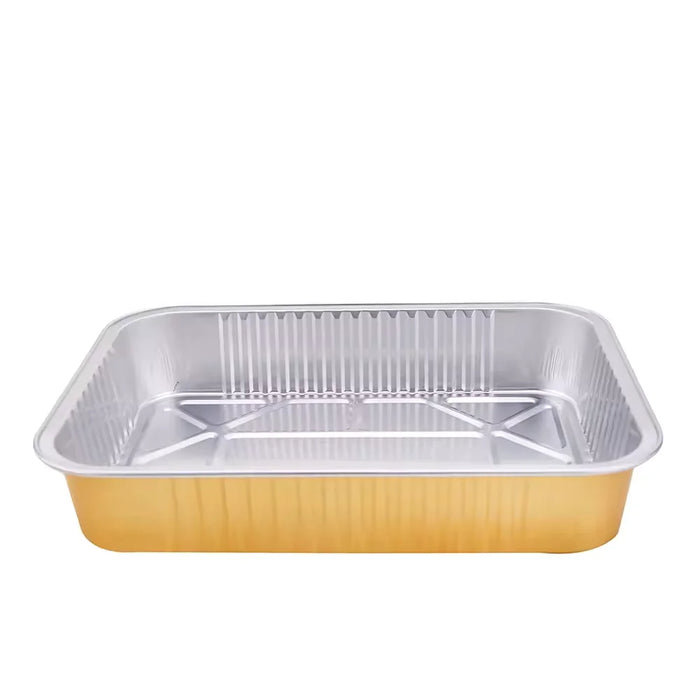 DURA - 32 Oz Foil Container Gold & Silver With Clear Flat Lids