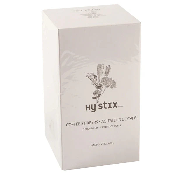 7 Inch Round Tip Wooden Coffee Stir Sticks 1000