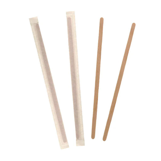 7 inch Paper Wrapped Wooden Coffee Stirrers 10 x 500