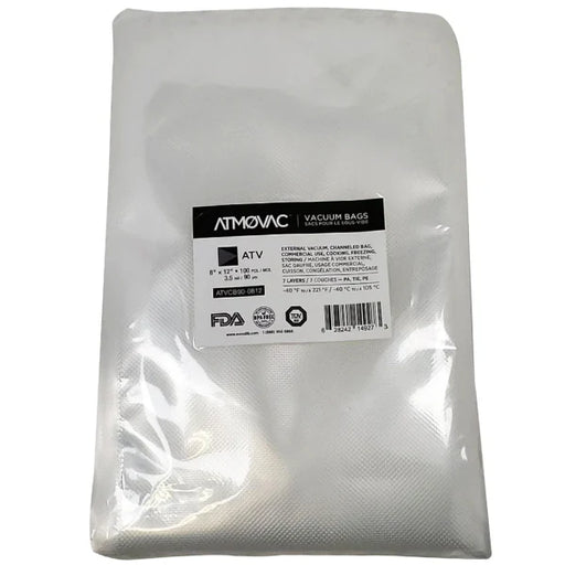 8" x 12" Channeled Vacuum Bags For Chambers & External Sealers 100 Pack