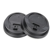 10-24 Oz - 90mm Dome Latch Back Lids Black 