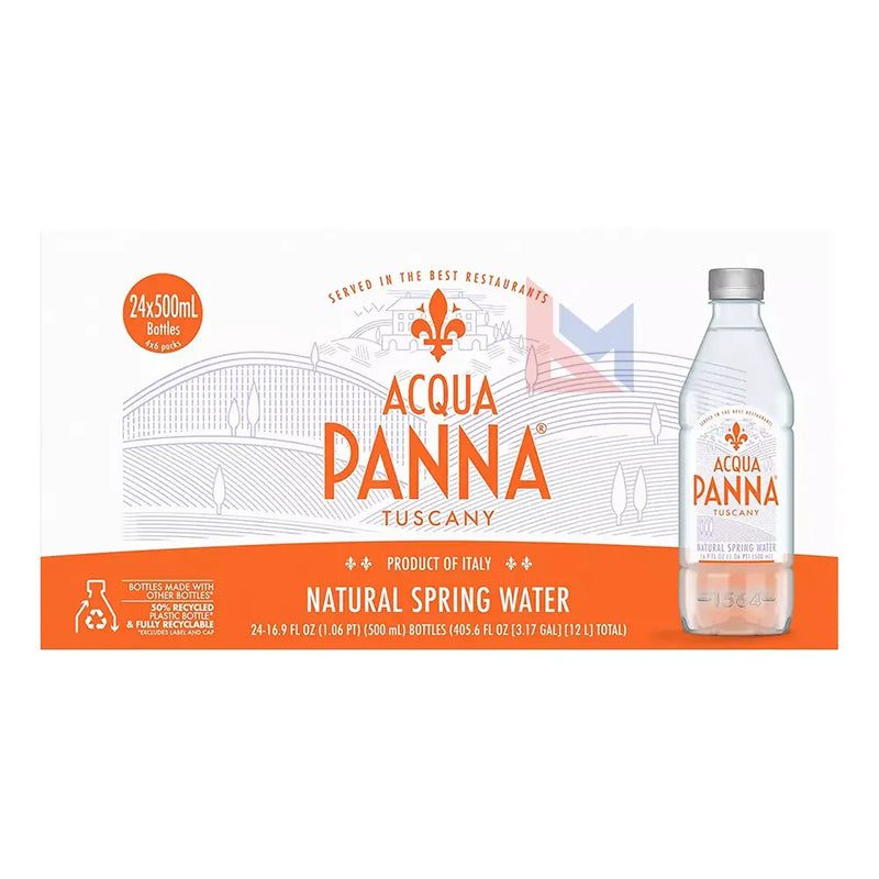 Acqua Panna - Natural Spring Water Plastic Bottle - 24 x 500 ml
