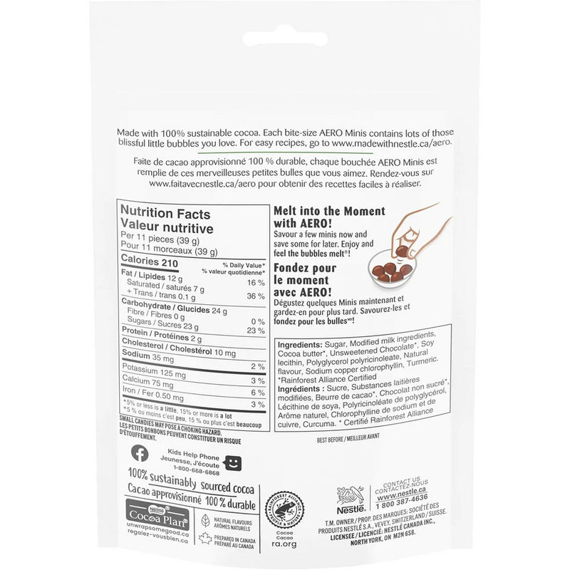 Aero - Minis Peppermint Milk Chocolate Bubbles - 10 x 135g