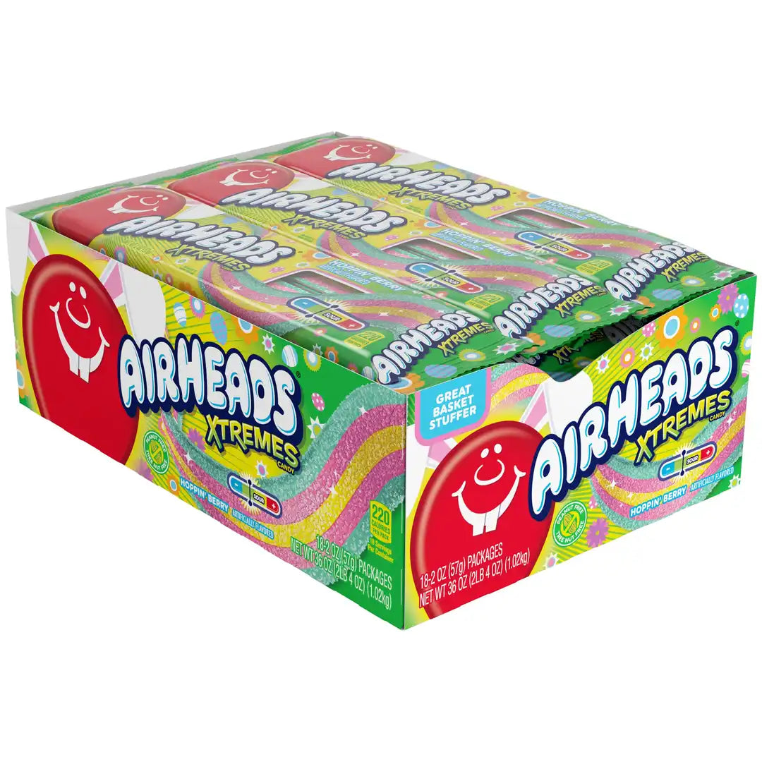 Airheads Xtremes Belts Rainbow Berry 18 x 57g, Shop Wholesale Candy For ...