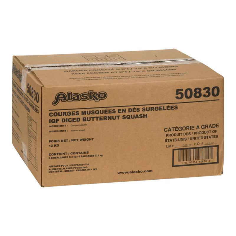 Alasko - IQF Butternut Squash Diced 50830- 6 x 2 Kg
