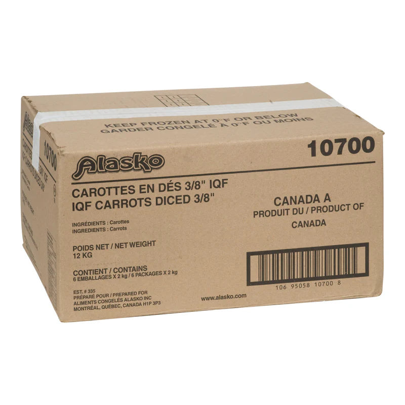 Alasko - IQF Carrots Diced 10700 - 6 x 2 Kg