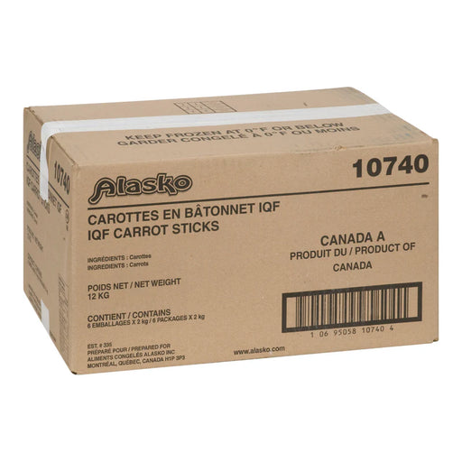 Alasko - IQF Carrots Sticks 10740 - 6 x 2 Kg
