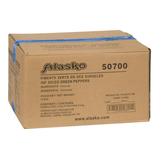 Alasko - IQF Green Pepper Diced 50700 - 6 x 2 Kg