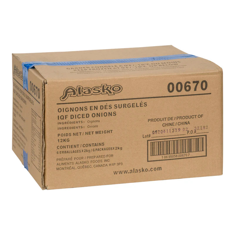 Alasko - IQF Onions Diced 00670 - 6 x 2 Kg