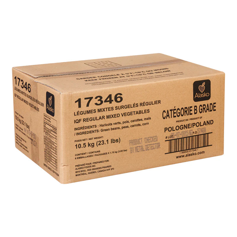 Alasko - IQF Regular Mix Vegetables 17346 - 6 x 1.75 Kg