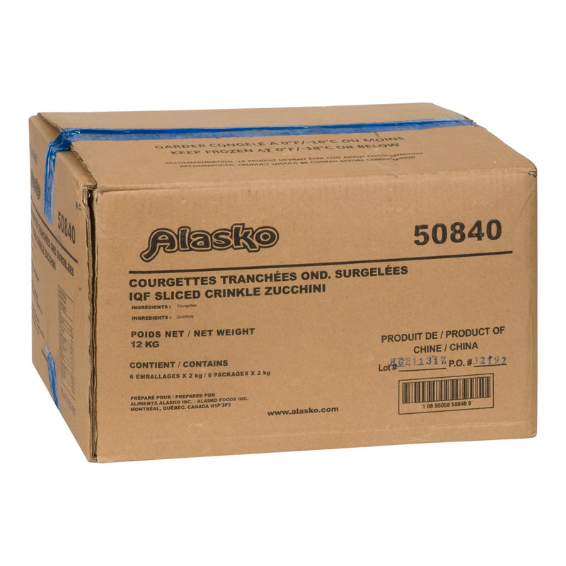 Alasko - IQF Crinkle Cut Zucchini Quarters 50840 - 6 x 2 Kg