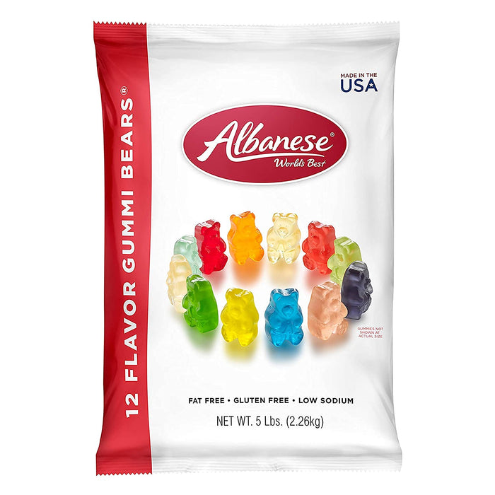 Albanese 12 Flavour Gummi Bears Bulk 5 Lbs