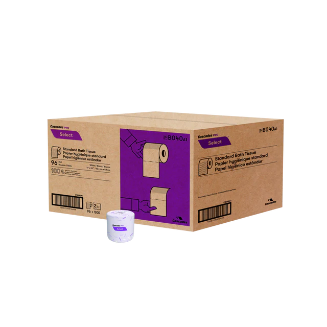 Select Standard Bath Tissue, 2-Ply, White, 500 sheets, 96 rolls/pack