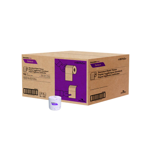 Select Standard Bath Tissue, 2-Ply, White, 500 sheets, 96 rolls/pack