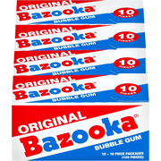 Bazooka - Wallet Pack Bubblegum Original & Blue Raspberry 10 Pcs - 12 Packs