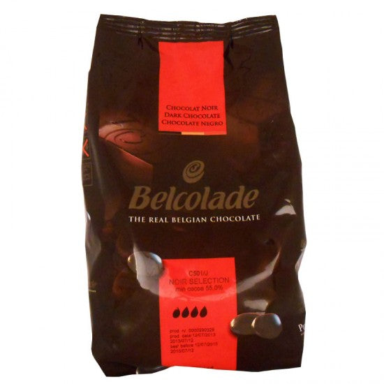 Belcolade - 55% Dark Chocolate Couverture Discs - 1 Kg