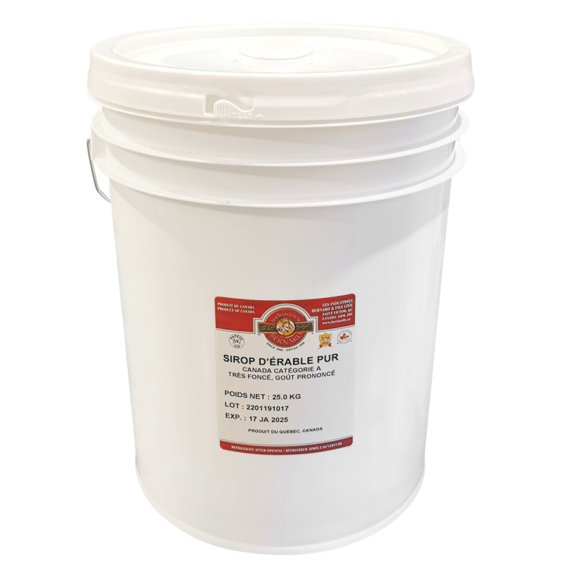 Bernard Pure Canada Grade A Very Dark Maple Syrup - 18.9 L