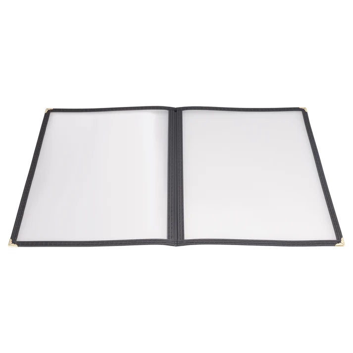 Book-Fold Double Panel Menu Cover Black