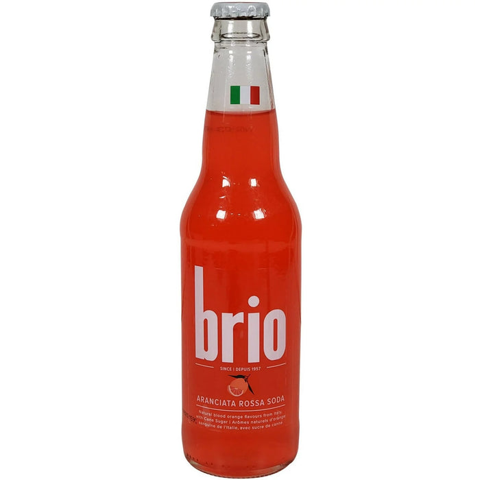 Brio - Bouteille en verre orange pour boisson gazeuse italienne Chinotto - 12 x 355 ml