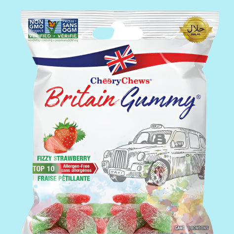 Britain Gummy - Fizzy Strawberry - 48 x 80g