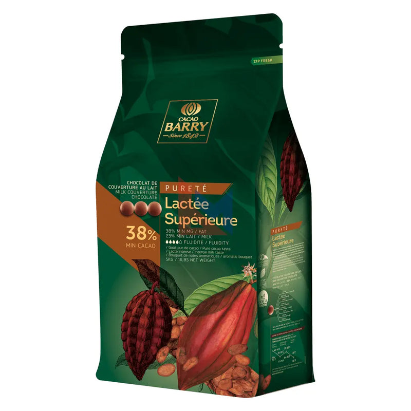 Cacao Barry - Lactee Superieure Chocolate Pistoles 38% - 5 Kg