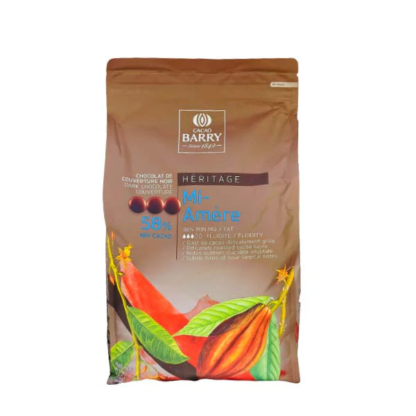 Cacao Barry - 58% Mi-Amere Semi Sweet Chocolate - 5 Kg
