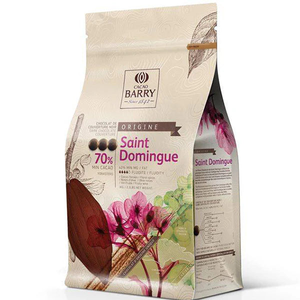 Cacao Barry - 70% Saint Domingue Dark Chocolate Couverture - 1 Kg